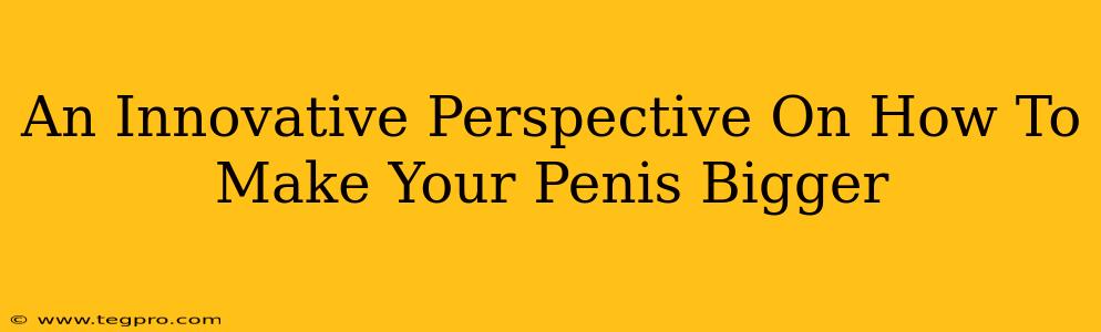 An Innovative Perspective On How To Make Your Penis Bigger