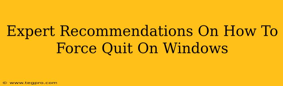 Expert Recommendations On How To Force Quit On Windows