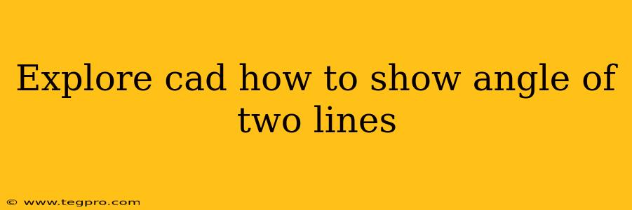 Explore cad how to show angle of two lines