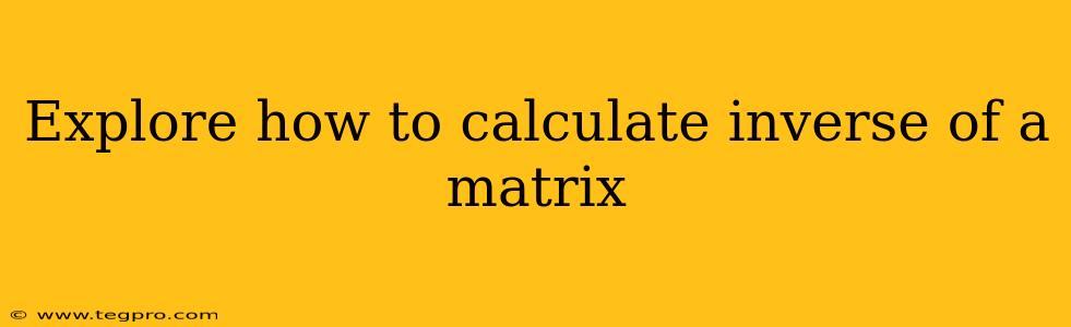 Explore how to calculate inverse of a matrix