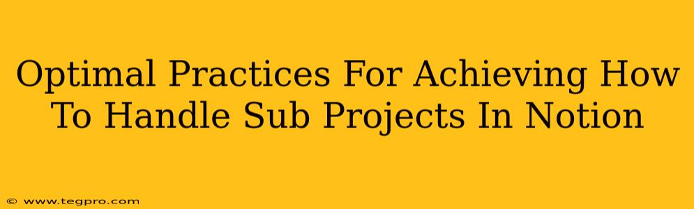 Optimal Practices For Achieving How To Handle Sub Projects In Notion